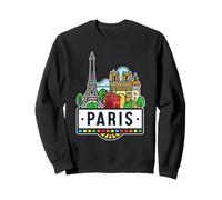 Illustration monument de Paris avec tour Eiffel Sweatshirt