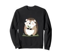Illustration Naturelle d’Un hérisson avec Une Feuille Sweatshirt