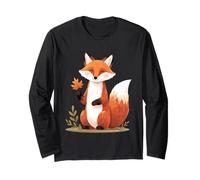 Illustration Naturelle d’Un Renard avec Une Feuille Manche Longue