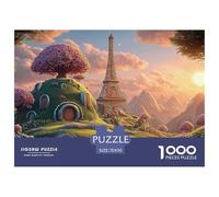 Illustration of The Eiffel Tower 1000 Pièces Carton Extra-épais Coffret De Puzzles Hilltop Fairytale Palace Stimulant Et Éducatif Jeu Familial Puzzles pour Adultes Et Enfants 70x50cm/1000pcs