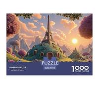 Illustration of The Eiffel Tower 1000 Pièces Carton Premium Coffret De Puzzles Hilltop Fairytale Palace Stimulant Et Éducatif Jeu Familial Puzzles As Birthday Gifts 70x50cm/1000pcs