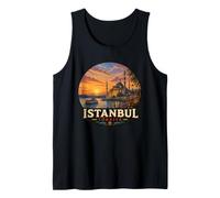 Illustration panoramique du Bosphore d'Istanbul Coucher de Soleil Débardeur