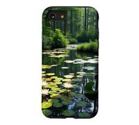 Illustration Paysage forêt cachée, étang, nénuphar Coque pour iPhone SE (2020) / 7/8