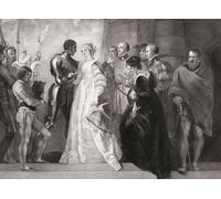 Illustration pour la pièce de William Shakespeare Othello Act II Scène I. D'une gravure du XVIIIe siècle par Thomas Ryder d'après une œuvre de Thomas Stothard. Affiche imprimée par Ken Welsh (45,7 x