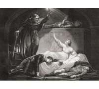 Illustration pour la pièce de William Shakespeare Roméo et Juliette Acte V Scène III. D'une gravure du XVIIIe siècle par John Simon d'après une œuvre de James Northcote. Affiche imprimée par Ken Welsh