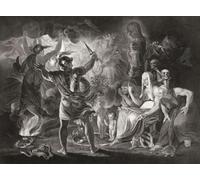 Illustration pour William Shakespeare s play Macbeth Act IV Scène I. D'une gravure du XVIIIe siècle par Robert Thew d'après une œuvre de Sir Joshua Reynolds. Affiche imprimée par Ken Welsh (45,7 x 33