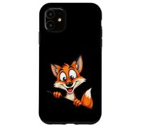 Illustration Renard Cartoon Personnage Curieux Coque pour iPhone 11