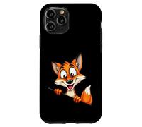 Illustration Renard Cartoon Personnage Curieux Coque pour iPhone 11 Pro