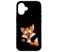 Illustration Renard Cartoon Personnage Curieux Coque pour iPhone 16