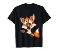 Illustration Renard Cartoon Personnage Curieux T-Shirt