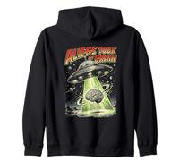 Illustration rétro Aliens Took My Brain UFO Abduction Sweat à Capuche