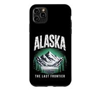 Illustration rétro d'Alaska The Last Frontier en Forme de lac de Montagne Coque pour iPhone 11 Pro Max