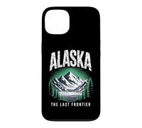 Illustration rétro d'Alaska The Last Frontier en Forme de lac de Montagne Coque pour iPhone 13