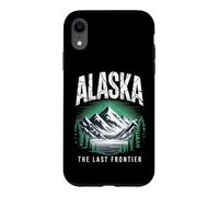 Illustration rétro d'Alaska The Last Frontier en Forme de lac de Montagne Coque pour iPhone XR