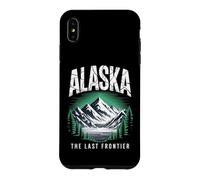 Illustration rétro d'Alaska The Last Frontier en Forme de lac de Montagne Coque pour iPhone XS Max