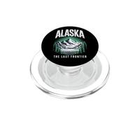 Illustration rétro d'Alaska The Last Frontier en Forme de lac de Montagne PopSockets PopGrip pour MagSafe