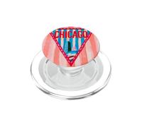 Illustration rétro de la Ligne d'horizon du Fanion de Chicago PopSockets PopGrip pour MagSafe