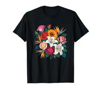Illustration Rose, lys et Oiseau du Paradis T-Shirt