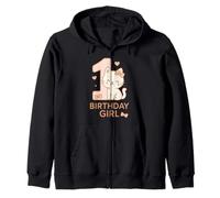 Illustration Rose pâle 1er Anniversaire Fille Sweat à Capuche