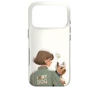 Illustration Silky Terrier Mom J'aime Mon Chien, Vue arrière Coque pour iPhone 17 Pro