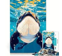 Illustration sous-Marine de Baleine Puzzle de 1000 pièces pour Adultes Jeu de réflexion Découpe précise Alignement Parfait Activité Amusante en Famille Activité Nocturne (50x75cm)