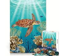 Illustration sous-Marine de Tortues Marines Puzzle de 1000 pièces pour Adultes Jeu de réflexion apaisant Cadeau Unique (38x26cm)