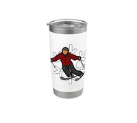 Illustration sportive dynamique de l'Olympia d'hiver de Ski Action Rider Gobelet isotherme en acier inoxydable double paroi