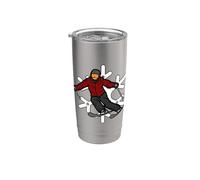 Illustration sportive dynamique de l'Olympia d'hiver de Ski Action Rider Gobelet isotherme en acier inoxydable double paroi