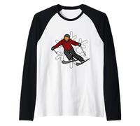 Illustration Sportive Dynamique de l'Olympia d'hiver de Ski Action Rider Manche Raglan