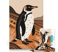 Illustration stylisée de Pingouin Puzzle de 1000 pièces pour Adultes Jeu de réflexion et de Partage Découpe de précision Exposition 38x52cm