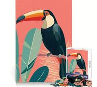 Illustration stylisée de Toucan Puzzle de 1000 pièces pour Adultes Cadeau Stimulant et Amusant Jeu de réflexion Design Calme et raffiné Assemblage Facile Cadeau Exquis 38x26cm