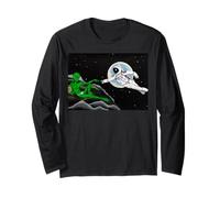 Illustration sur Le thème de l'espace avec scène d'extraterrestre et d'astronaute Flottant Manche Longue