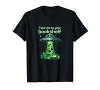 Illustration « Take Me to Your Bookshelf Alien Book Lover » T-Shirt