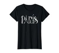 Illustration Tour Eiffel Paris Souvenir Art Voyage Français T-Shirt Graphique avec Valeur