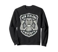 Illustration tribale du Bouclier de Guerrier Maori Haka néo-zélandais Rugby Sweatshirt