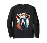 Illustration Vache avec Lunettes Style Splash Art Manche Longue