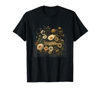 Illustration vintage d'alligator parmi les fleurs sauvages T-Shirt