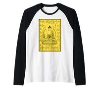 Illustration Vintage de Bouddha pour Décor Zen Manche Raglan