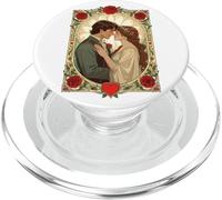 Illustration Vintage de Roses Rouges et Romance Art Nouveau PopSockets PopGrip pour MagSafe