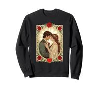 Illustration Vintage de Roses Rouges et Romance Art Nouveau Sweatshirt