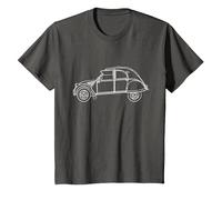 Illustration Vintage d'une 2CV pour Citroën T-Shirt, Enfant, Asphalte, 12 Ans