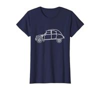 Illustration Vintage d'une 2CV pour Citroën T-Shirt, Femme, Bleu Marine, S
