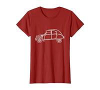 Illustration Vintage d'une 2CV pour Citroën T-Shirt, Femme, Canneberge, M