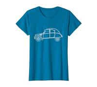 Illustration Vintage d'une 2CV pour Citroën T-Shirt, Femme, Saphir, L