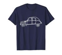 Illustration Vintage d'une 2CV pour Citroën T-Shirt, Homme, Bleu Marine, 4XL