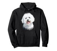 Illustration Visage Mignon Motif Amoureux des Chiens Bichon-Frise Sweat à Capuche