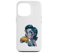 Illustration Zombie Fille Mangeant Taco Coque pour iPhone 13 Pro
