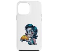 Illustration Zombie Fille Mangeant Taco Coque pour iPhone 13 Pro Max