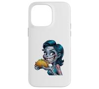 Illustration Zombie Fille Mangeant Taco Coque pour iPhone 14 Pro Max