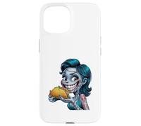 Illustration Zombie Fille Mangeant Taco Coque pour iPhone 15